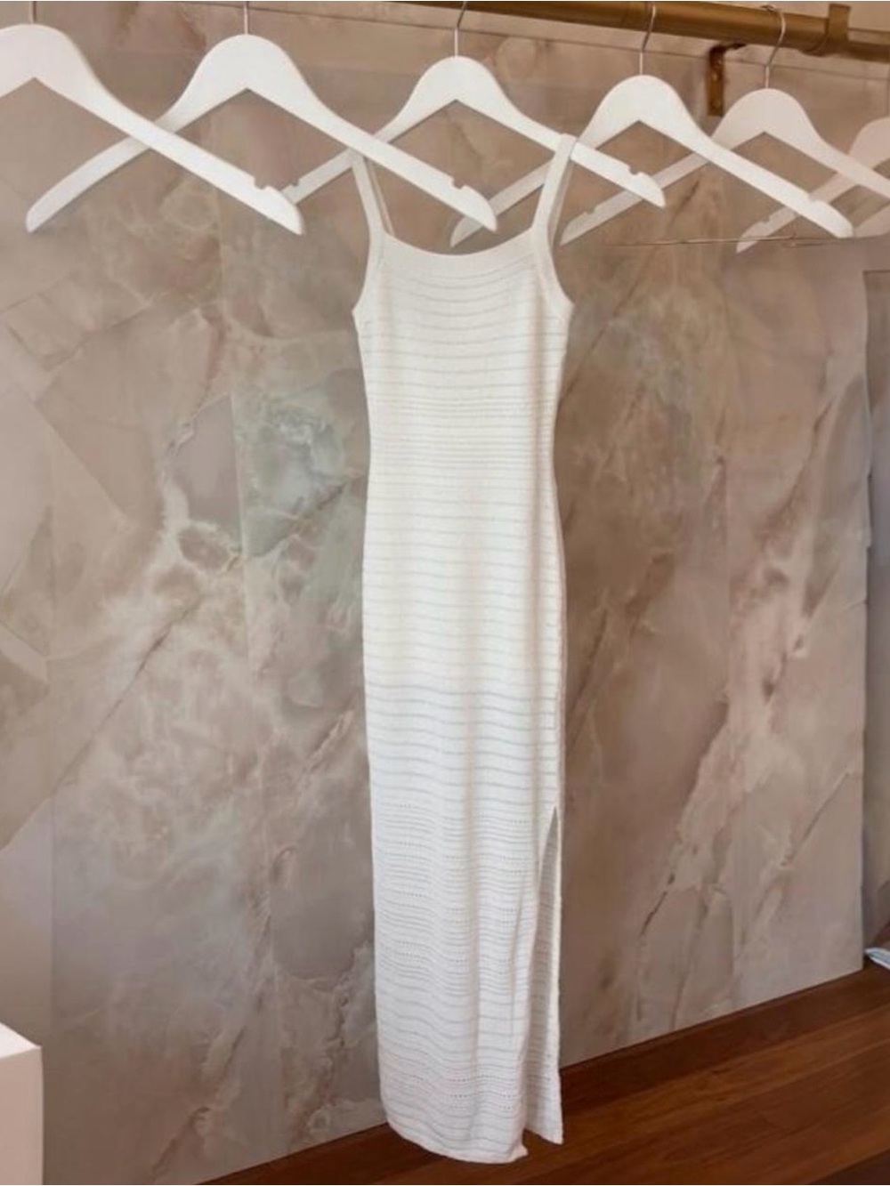 White Knit Maxi Beach Dress - Classic Minimalist